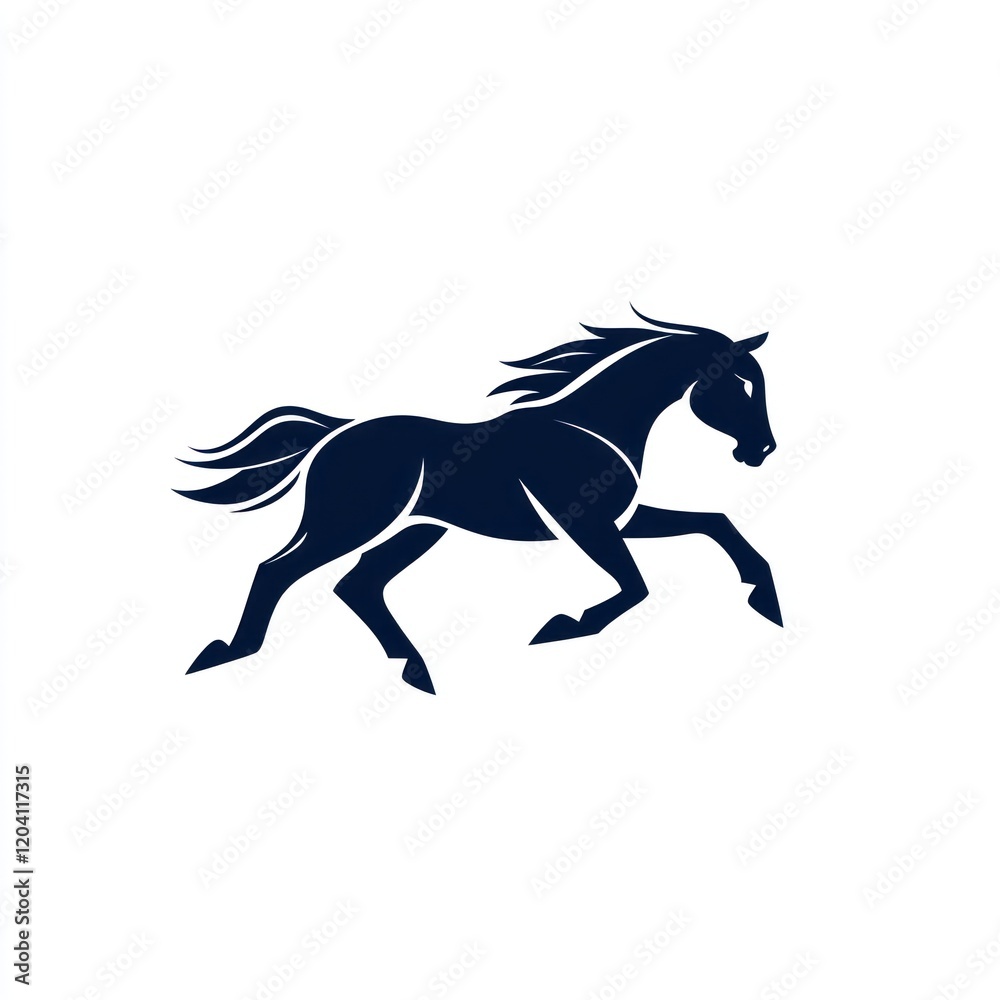 Silhouetted running horse graphic Silhouetted running horse graphic