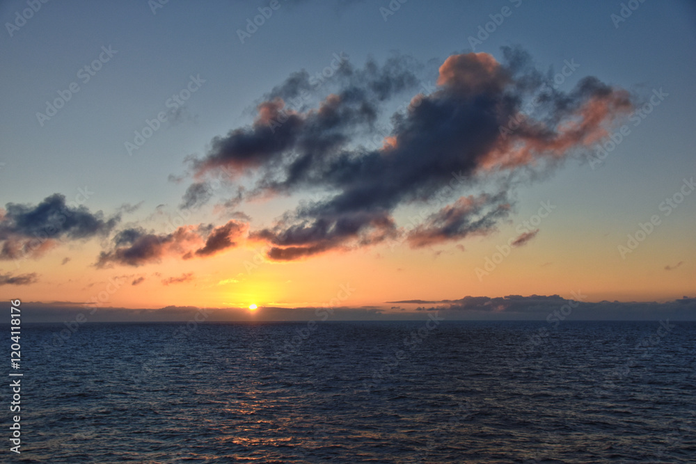 Nordic Ocean Sunrise of the coast of Norway from boat, Summer 2024, Scandinavia, Europe.
Nordic Ocean Sunrise of the coast of Norway from boat, Summer 2024, Scandinavia, Europe.