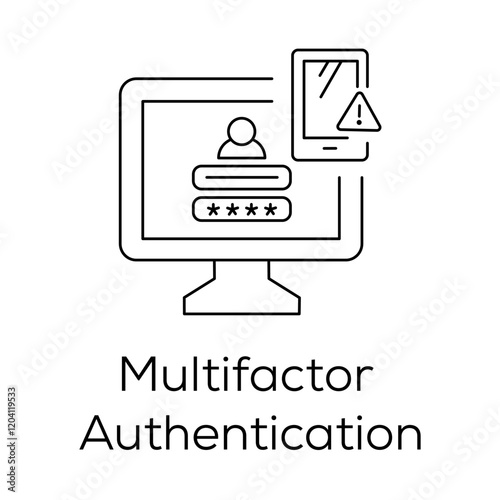 Multi-Factor Authentication Icon -Lock and Keypad Representing Secure Login
