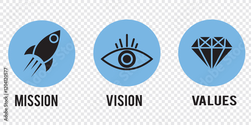 Print Mission vision values icon design . Organization mission vision values icon design vector. 1176