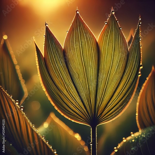 Sagittate Leaf An arrowhead shaped leaf with two pointed lobes photo