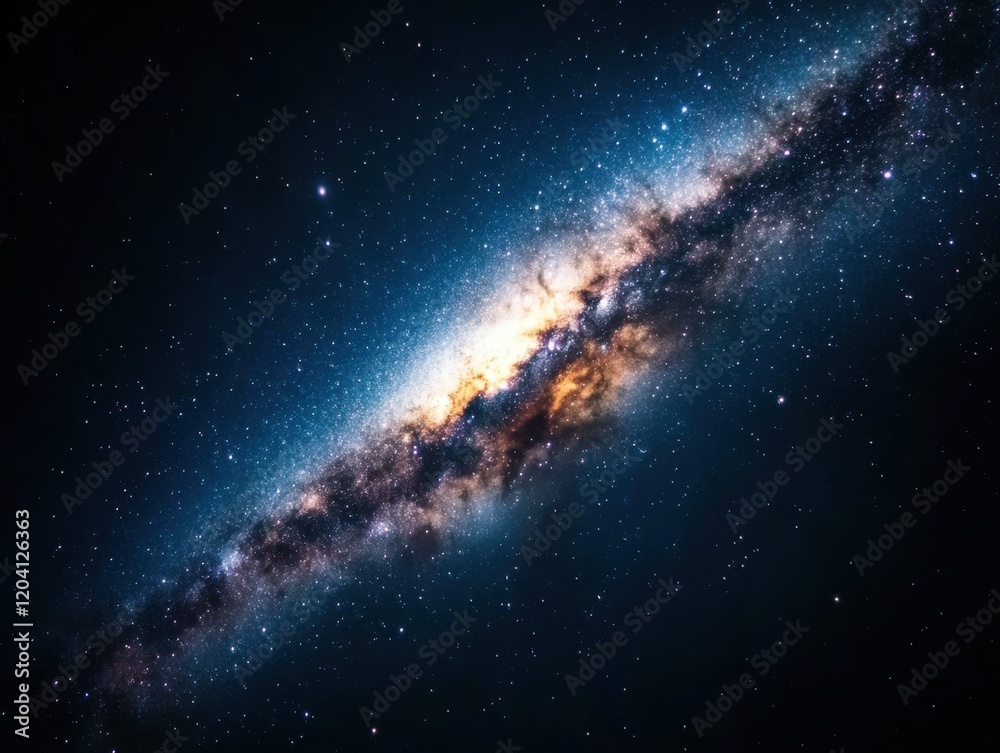 Fototapeta premium Stunning Spiral Galaxy in Deep Space with Vibrant Starry Background