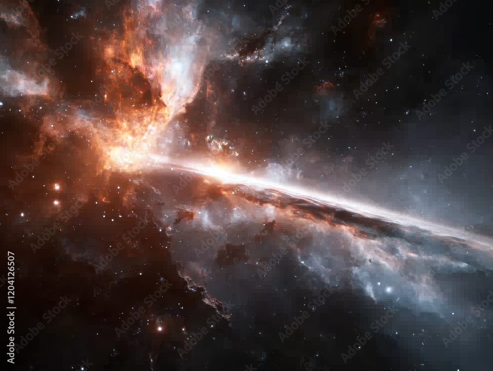Exploring cosmic wonders interstellar journey deep space digital art nebulae vast universe sci-fi concept Exploring cosmic wonders interstellar journey deep space digital art nebulae vast universe sci-fi concept