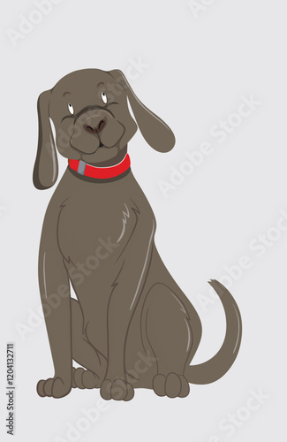 Cute husky dog eating cartoon vector illustration