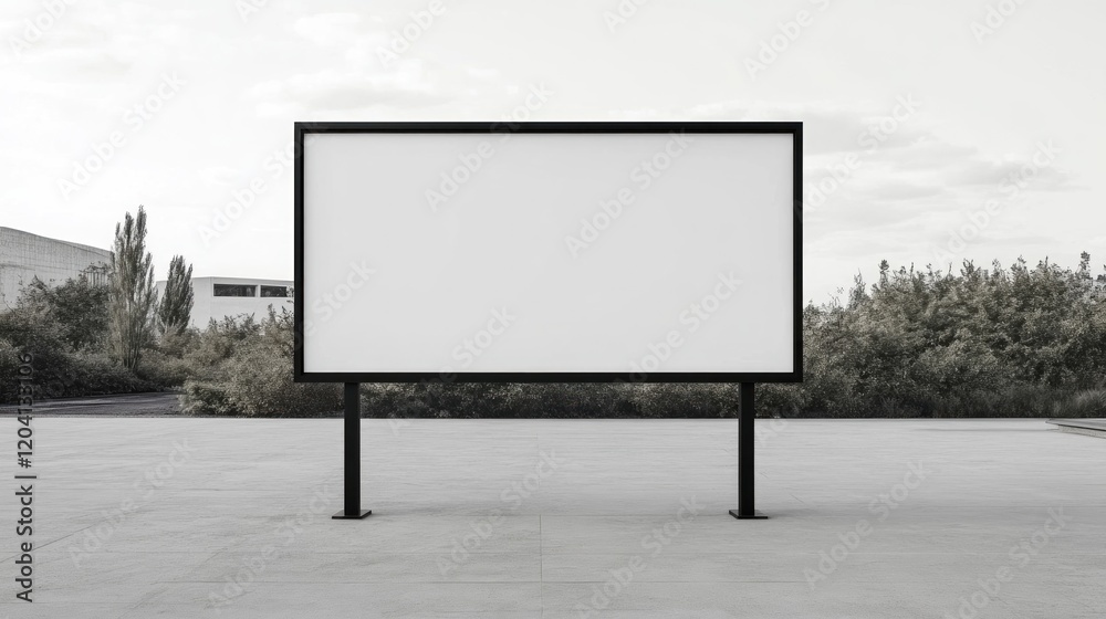 Obraz premium Blank billboard, industrial area, mockup, advertising