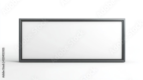 Blank rectangular sign, studio shot, white background, advertising mockup