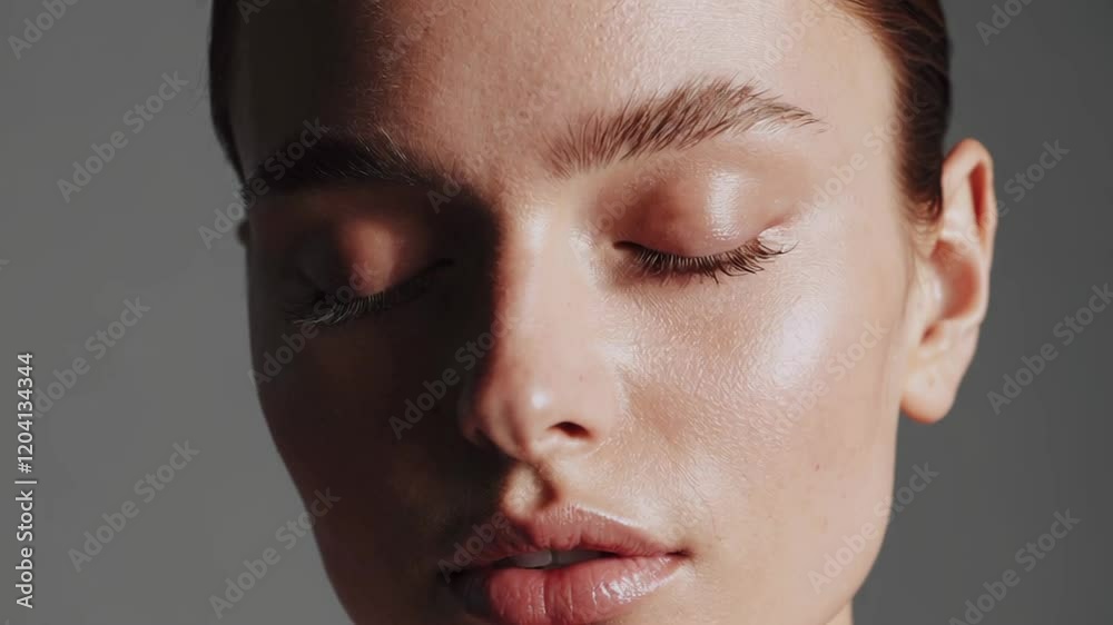Skincare transformation in natural light on model