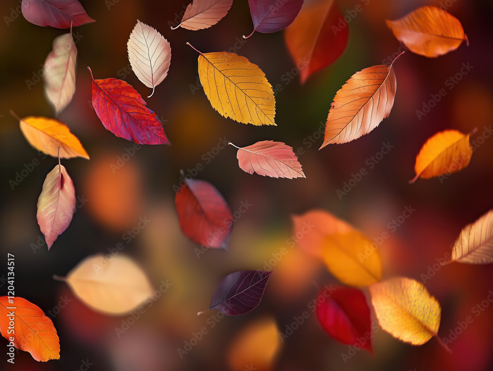 Falling Autumn Leaves in Vivid Colors Capturing the Essence of Fall Season Falling Autumn Leaves in Vivid Colors Capturing the Essence of Fall Season