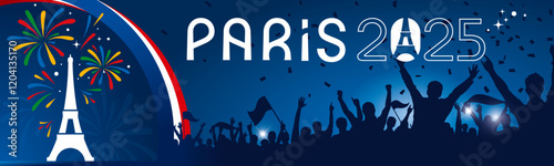 BANNIÈRE FESTIVE POUR 2025 EN FRANCE À PARIS