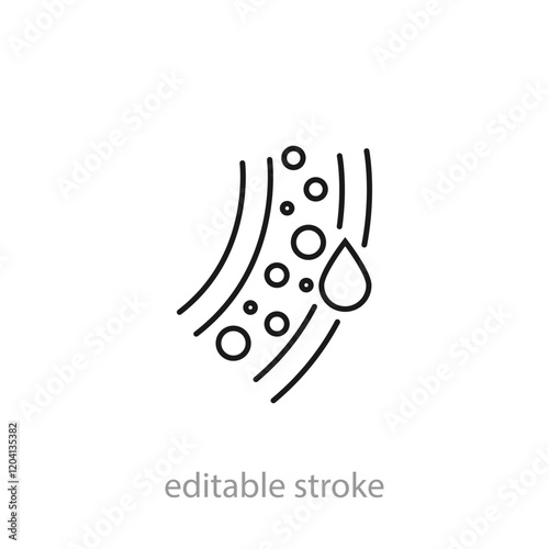 Blood vessel line icon. Bloods Capillary tube, Human circulatory system flow in Artery. Simple pictogram for science Body anatomy Editable stroke Vector illustration Design on white background