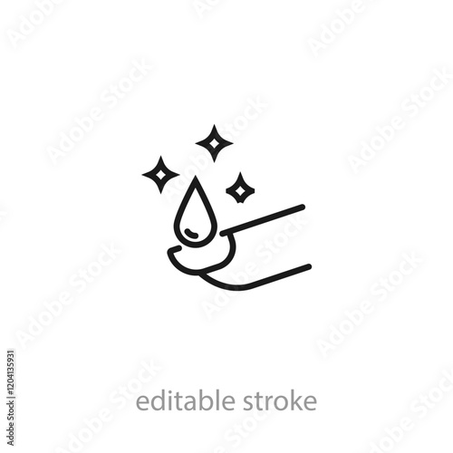 Nail care icon in line style. Lacquer up, manicure for varnish. Nail polish remover. Fingernail painting. Nail polishing salon. Vector illustration design on white background.