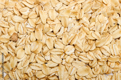 dried organic whole grain rolled oats background