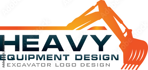 excavator logo emblem design template heavy, transportation vehicle mining equipment for construction, contractor logo vector illustration