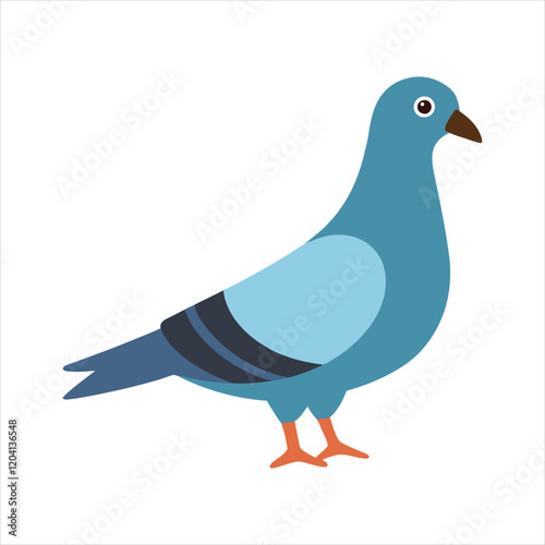  Full body of speed racing pigeon bird vector illustration.