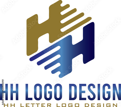 monogram h h hh logo initial hexagon sport gym technology