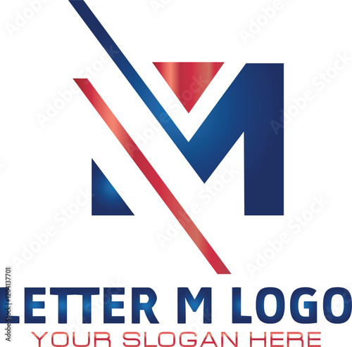 Free Download letter m mountain green curves shadow logo vector - GFXLoad