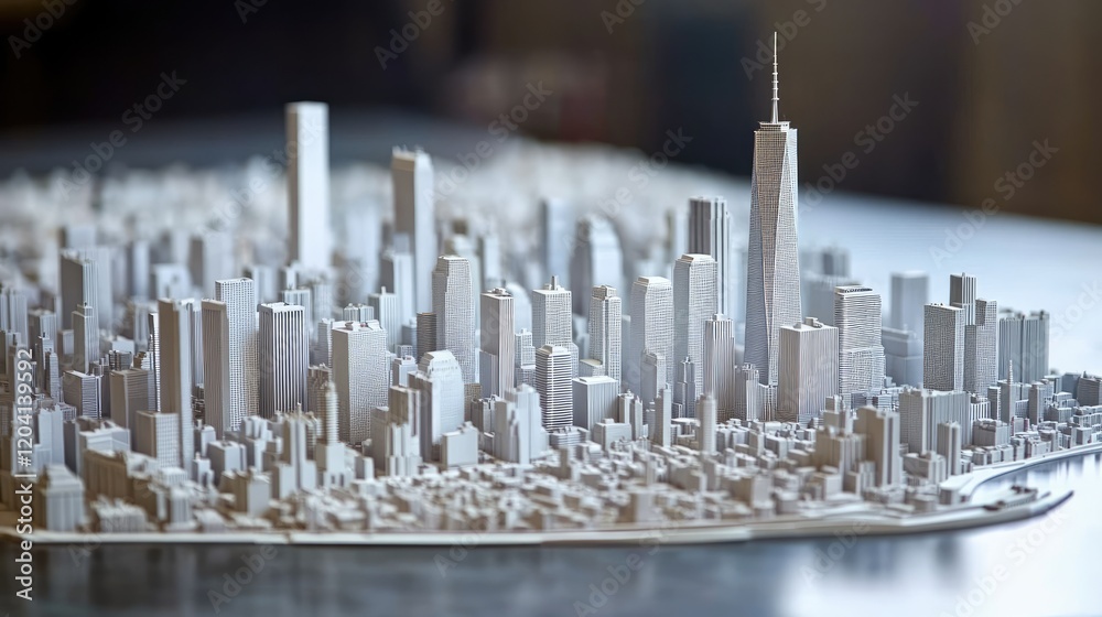 Intricate Miniature Scale Model of a Modern Urban Cityscape Design Intricate Miniature Scale Model of a Modern Urban Cityscape Design