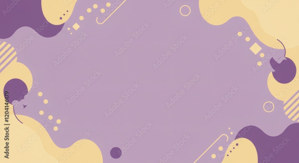 Abstract Purple and Beige Background with Geometric Shapes and Fluid Forms Abstract Purple and Beige Background with Geometric Shapes and Fluid Forms