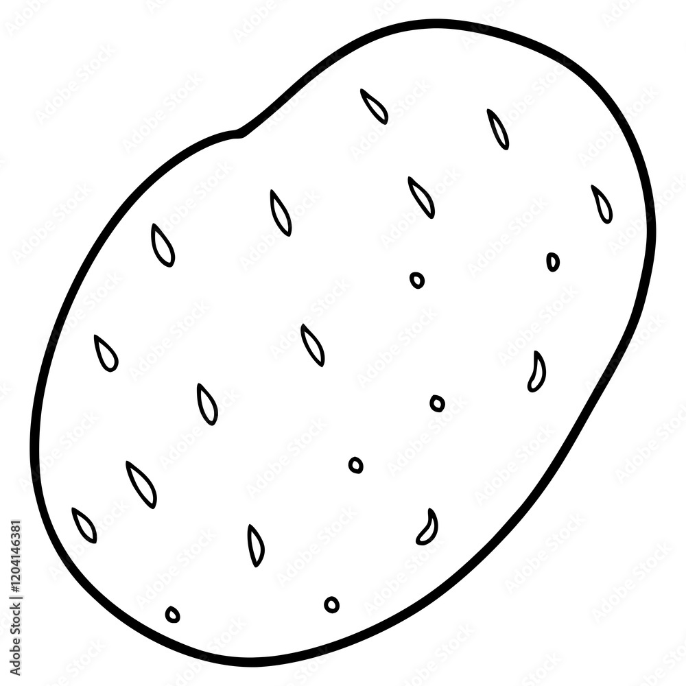 Elegant Potato Line Art Illustration Elegant Potato Line Art Illustration