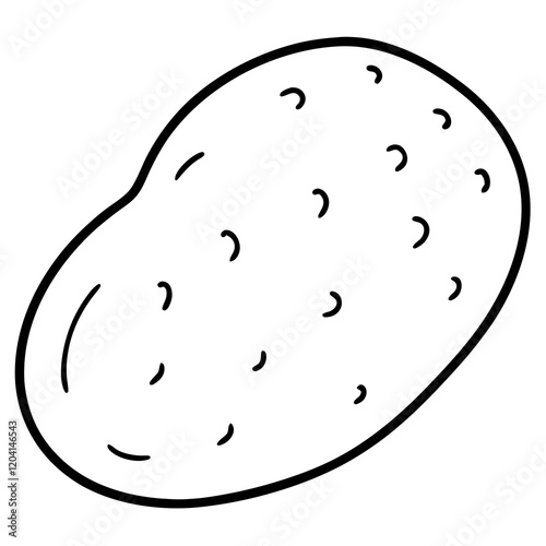 Elegant Potato Line Art Illustration