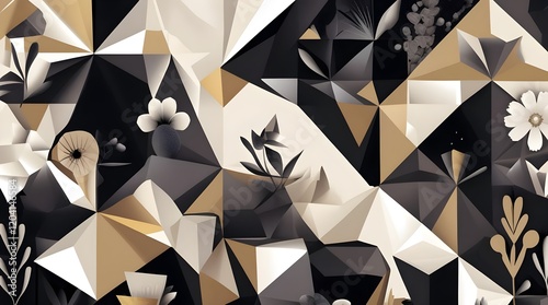 Geometric illustrations with a variety of patterns photo