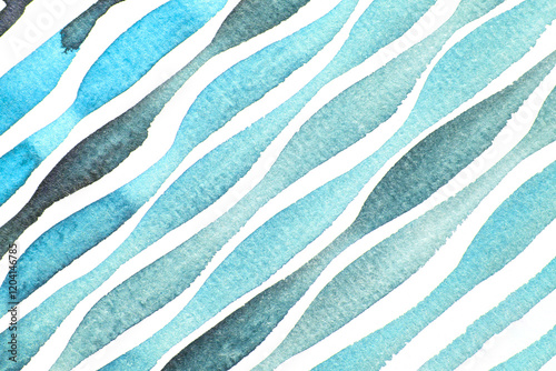 Abstract watercolor waves in blue and teal tones creating a serene patterned background.