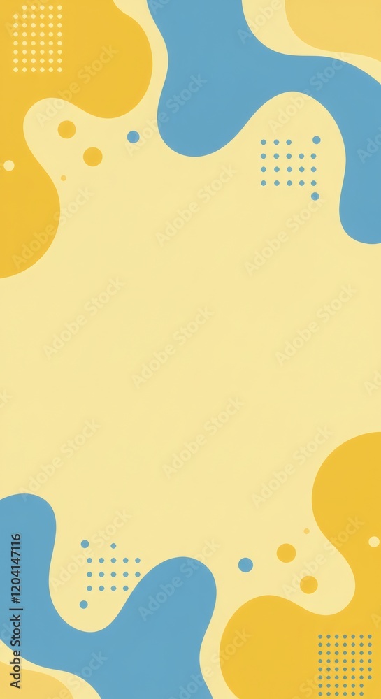 Fototapeta premium Abstract Background with Yellow and Blue Fluid Shapes Pastel Colors Modern Design Dynamic Pattern