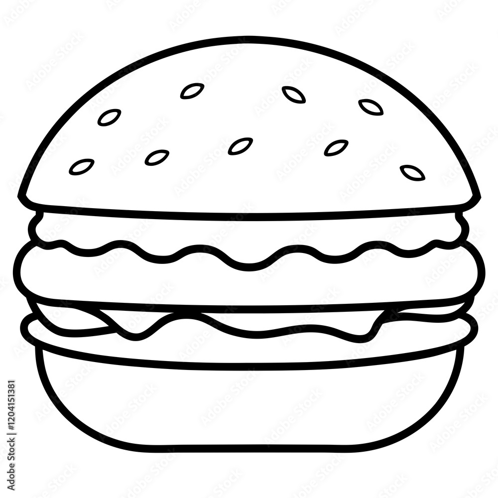 Minimalist Burger Line Art Designs Minimalist Burger Line Art Designs