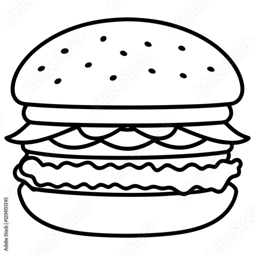 Minimalist Burger Line Art Designs