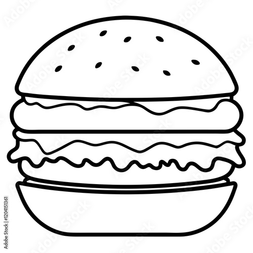 Minimalist Burger Line Art Designs