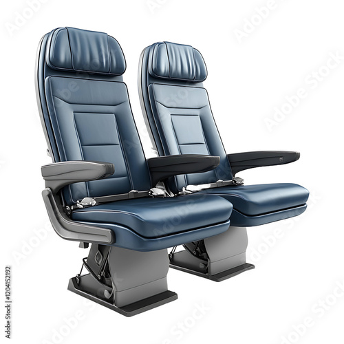 Airplane seats isolated on transparent background
