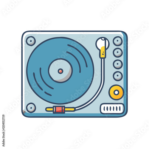 dj turntable icon, dj turntable vector illustration-simple illustration of dj turntable, perfect for dj turntable logos and icons