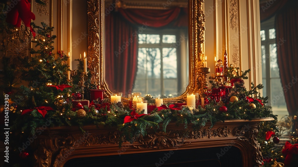 custom made wallpaper toronto digitalFestive Christmas mantelpiece in grand room