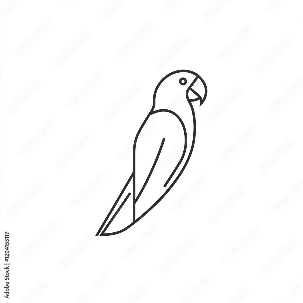 Simple line art parrot illustration (5) Simple line art parrot illustration (5)