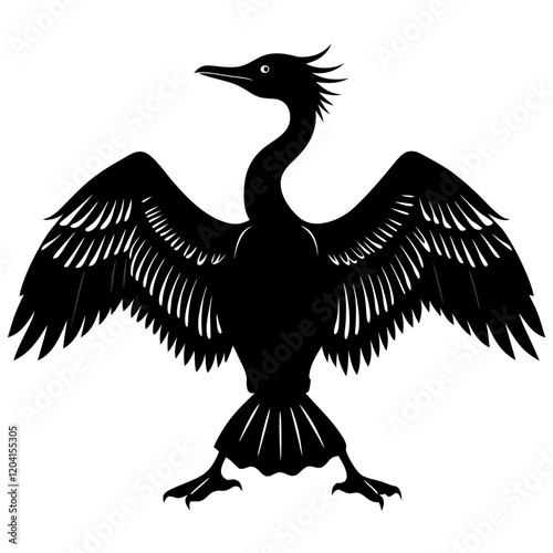 magnificent frigatebird Antigua And Barbuda silhouette,vector style