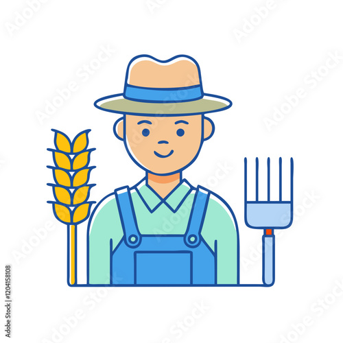 farmer icon, farmer vector illustration-simple illustration of farmer, perfect for farmer logos and icons
