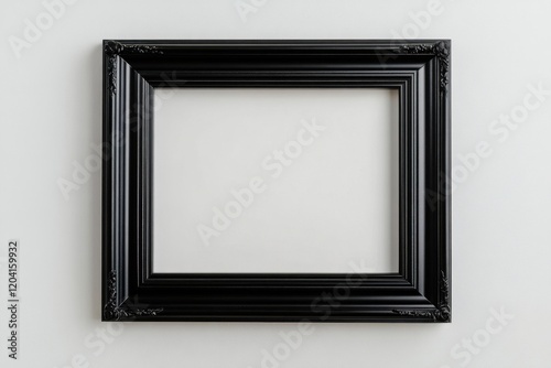 Elegant black frame awaits a masterpiece on a modern wall ready to elevate the aesthetic of any space with its timeless charm photo