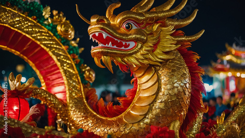 Wallpaper Mural Golden dragon in oriental style Torontodigital.ca