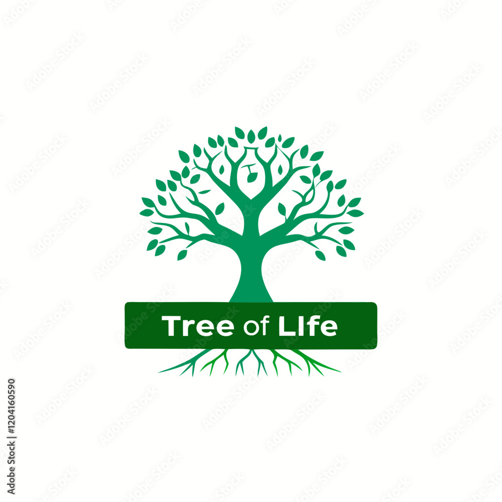 Obraz premium green tree vector illustration