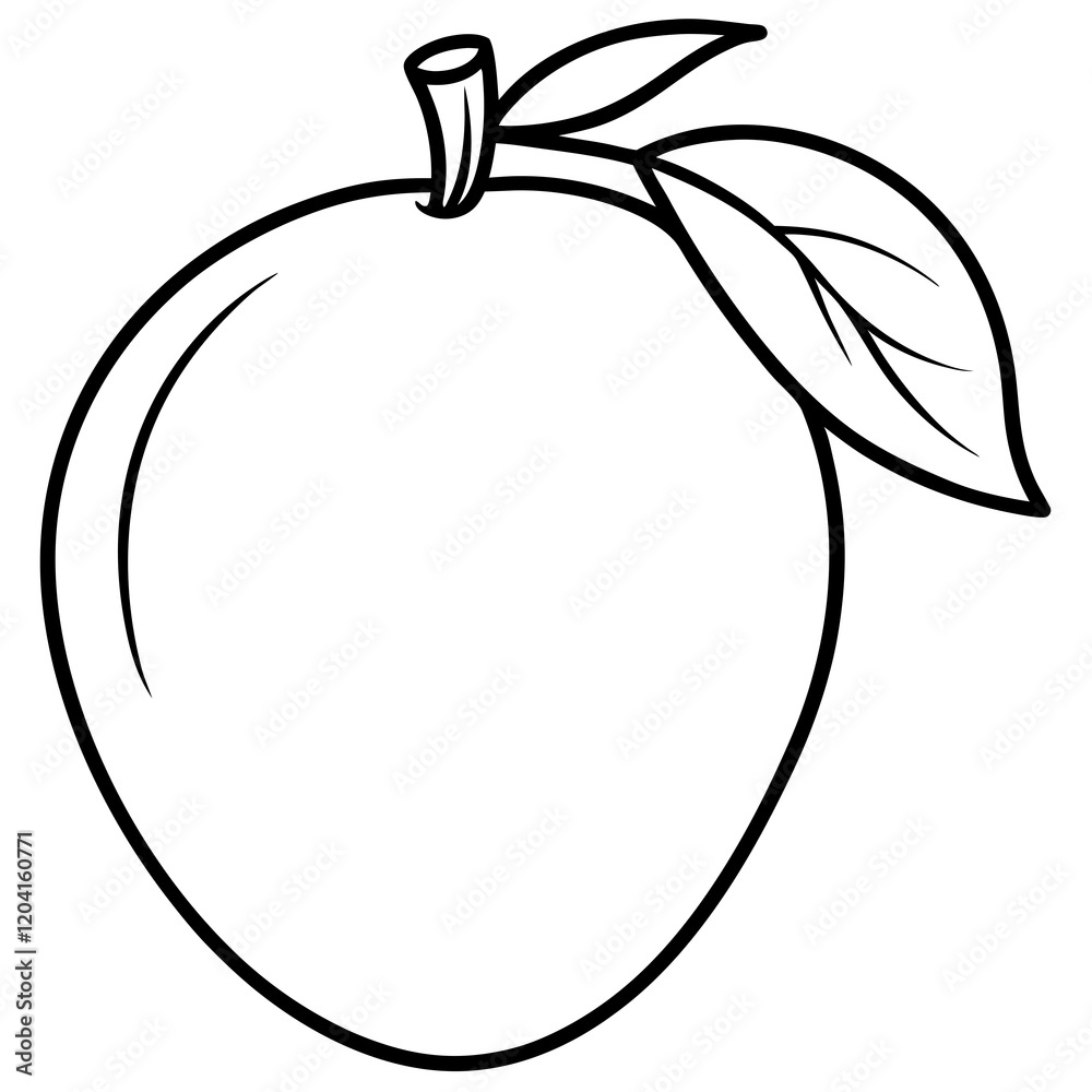 Minimalist Mango Line Art Vector Design Minimalist Mango Line Art Vector Design