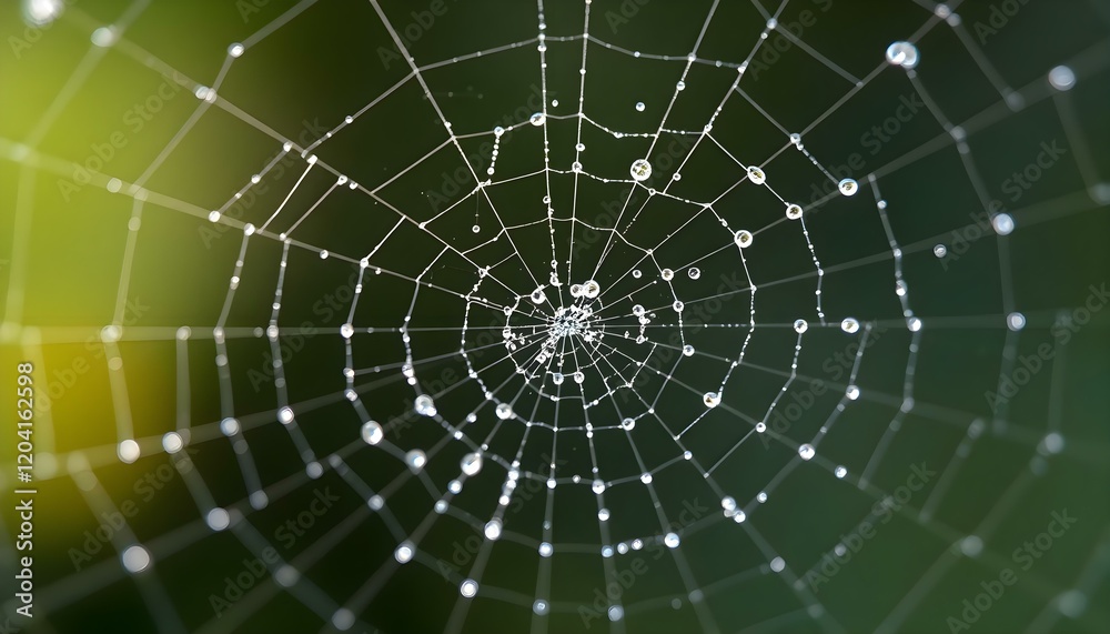 Fototapeta premium a spider web with drops of water on it