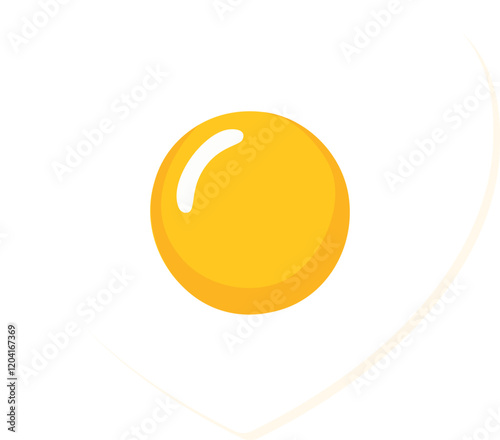 Fried egg on heart-shaped flat icon .
Heart shaped poached egg Isolated .
Transparent background.
