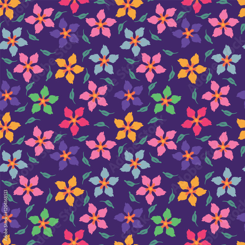 Wallpaper Mural Seamless floral pattern, elegant ditsy print, abstract ornament with green blooming field in retro motif. Pretty botanical design: small hand drawn wild flowers, grass, leaves. Vector illustration. Torontodigital.ca