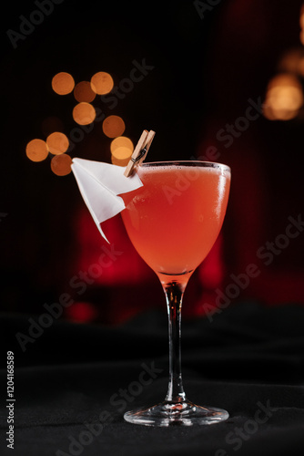 cocktail decorated with a paper airplane