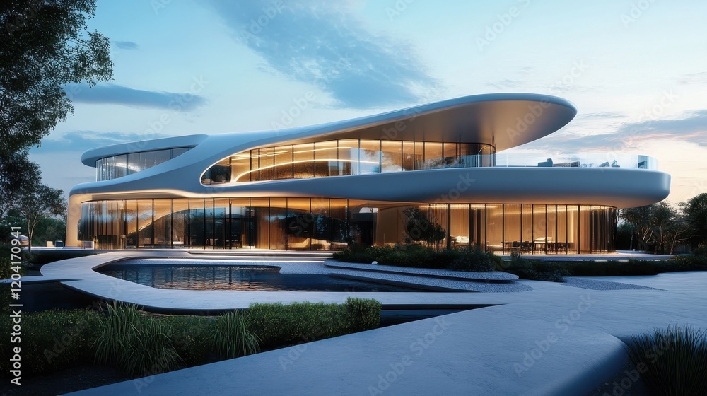 Fototapeta premium The sleek and modern design of a business headquarters