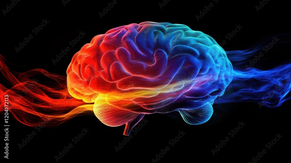 Obraz premium Human Brain Cover Artwork Intelligence Mind Concept Background Side View 3d illustration