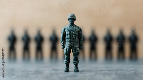 Military training exercise base camp action figure indoor environment close-up view leadership development photo