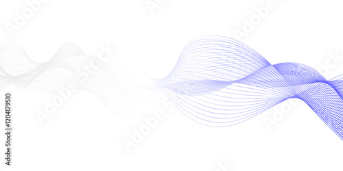 Abstract blue Waves. Blend wave lines. Futuristic technology wave lines background.  Abstract colorful wave lines and technology background. Vector abstract colorful flowing wave lines isolated.