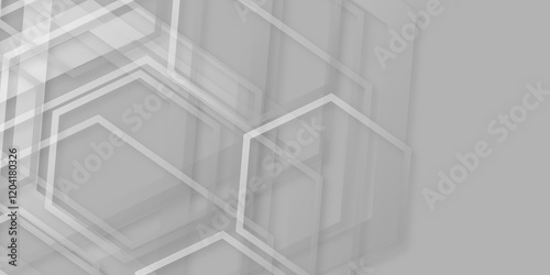 Abstract honeycomb gray technology bg.  Luxury white pattern with hexagons. abstract 3d hexagonal background with shadow. Ector, blank sheets, design concept, grid pattern rectangular modern. 
