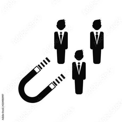 Customer magnet icon. Inbound marketing. Vector icon isolated on white background.